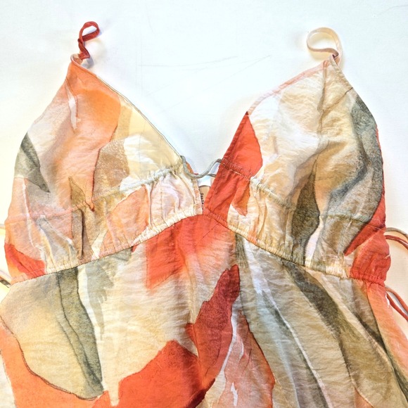 H&M Floral‎ Boho Crinkle Spaghetti Strap Maxi Dress Size XS - Picture 2 of 10